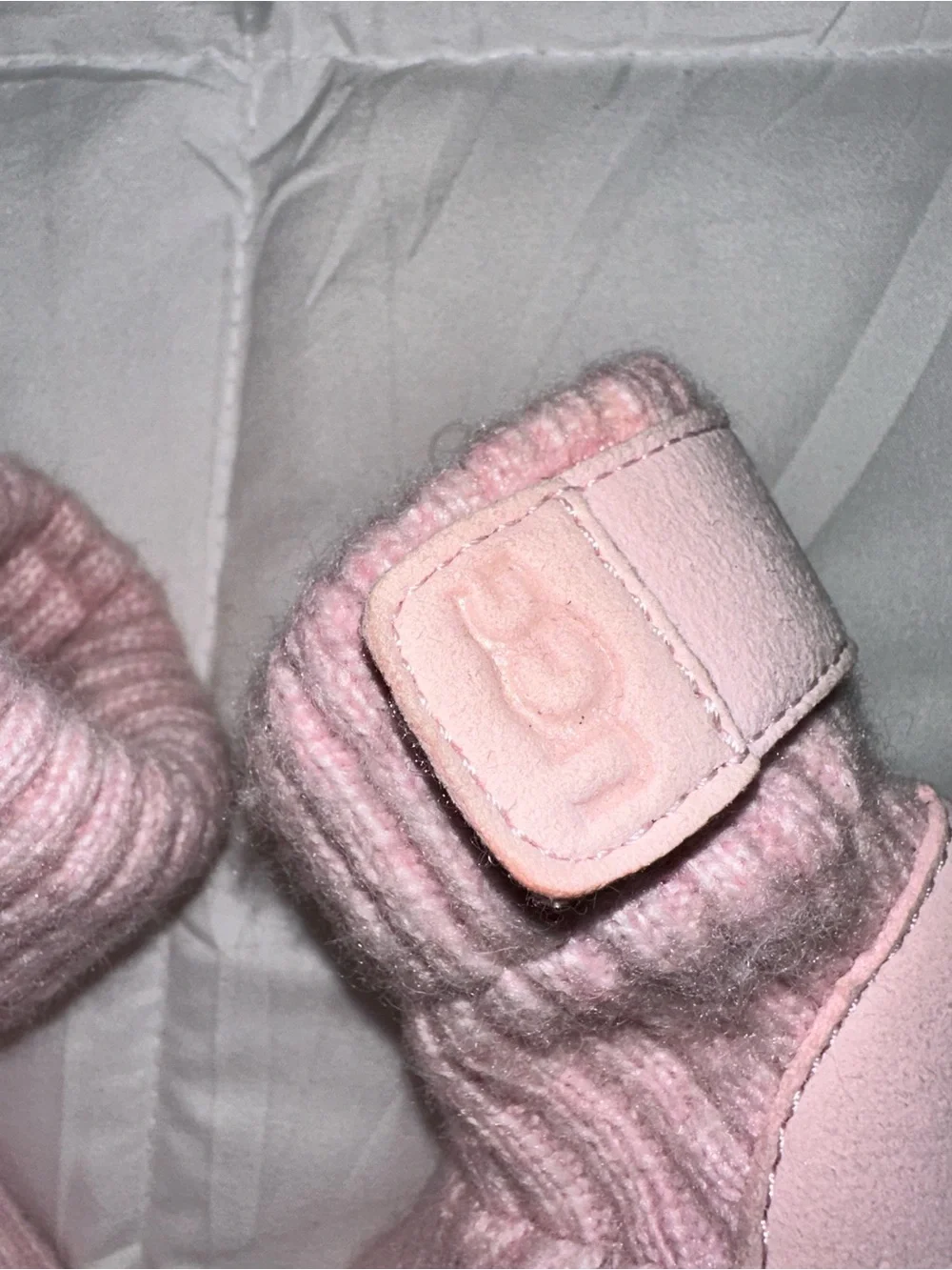 UGG | Baby Skylar Seashell Pink Knit Booties | Size 0/1 (0-6m)